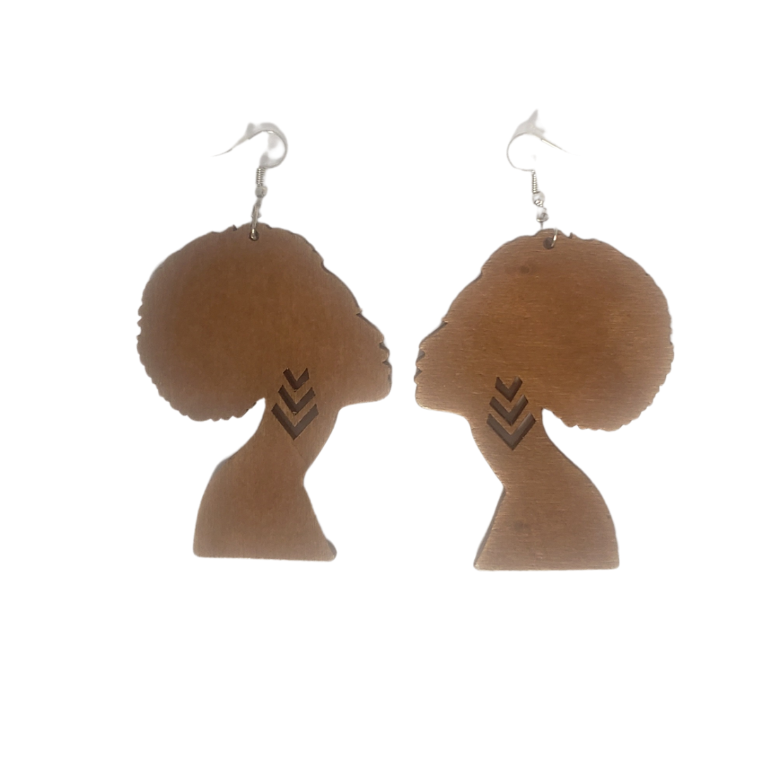 Wooden on sale african earrings